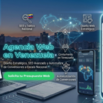 Visualización del ecosistema tecnológico de Venot Solutions en dispositivos móviles y laptops, destacando el servicio de agencia web en venezuela con mapas de calor y métricas de conversión en tiempo real.